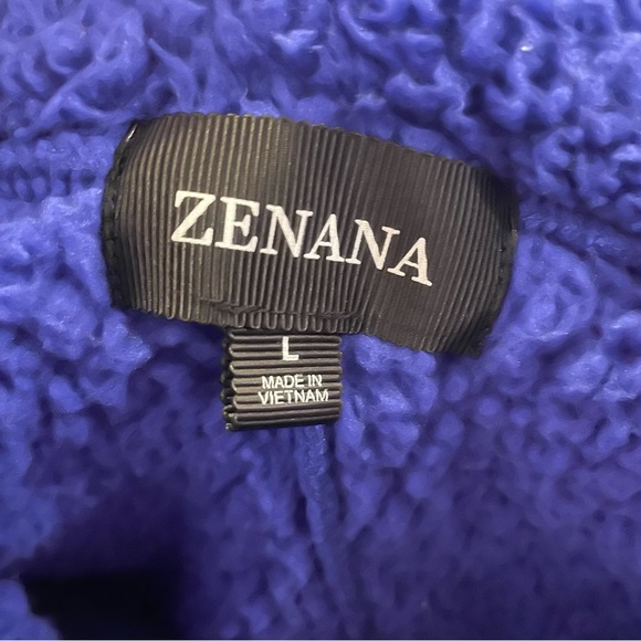 Zenana Royal Blue Sherpa Jacket Size Large - Picture 5 of 7